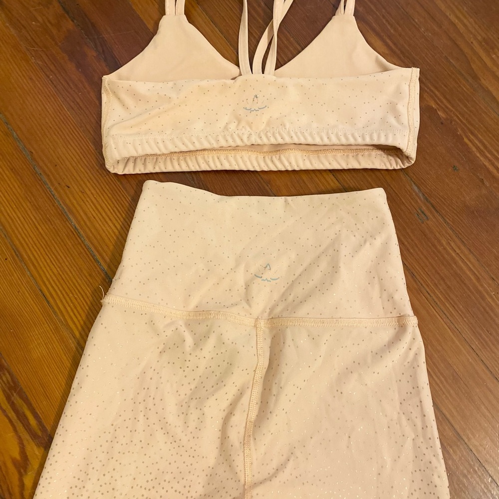 Pink and Rose Gold Beyond Yoga Set Size Small